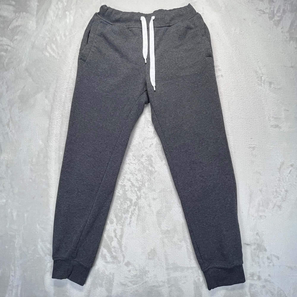 SP Active Jogger Pants Mens M Gray Fleece Lined Drawstring Mid Rise Tapered Leg